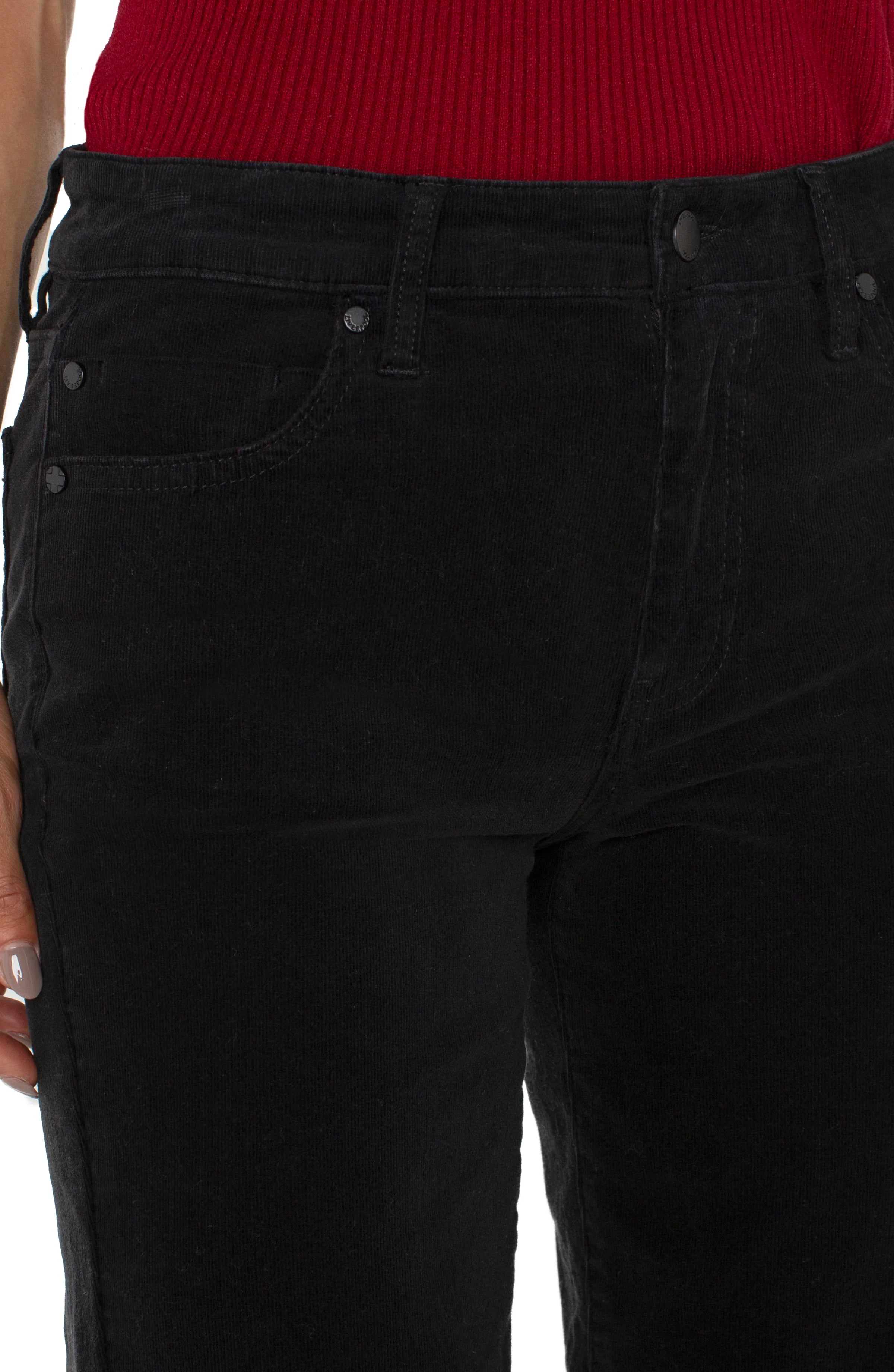 Liverpool Jeans LM5158CD7 Marley Girlfriend Cuffed Corduroy in Onyx Liverpool Jeans LM5158CD7 Marley Girlfriend Cuffed Corduroy in Onyx