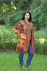 Autumn Radiance Boho Knit Cardigan with Tassels