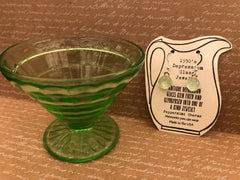1930’s Green Depression glass sterling silver stud earrings