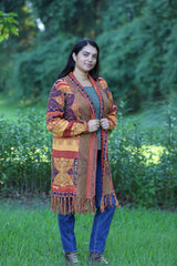 Autumn Radiance Boho Knit Cardigan with Tassels