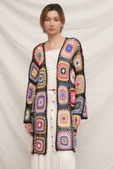 Granny Square Crochet Kimono Cardigan