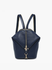 Linnette Foldover Clasp Backpack w/ Zip Compartment | BP2465