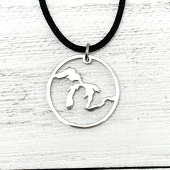 Great Lakes Outline Pendant, large, petite, mini