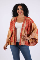 Maple Bloom Artisan Kimono Cardigan in Patchwork