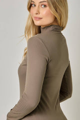 61604 Pointelle Mock Neck Top