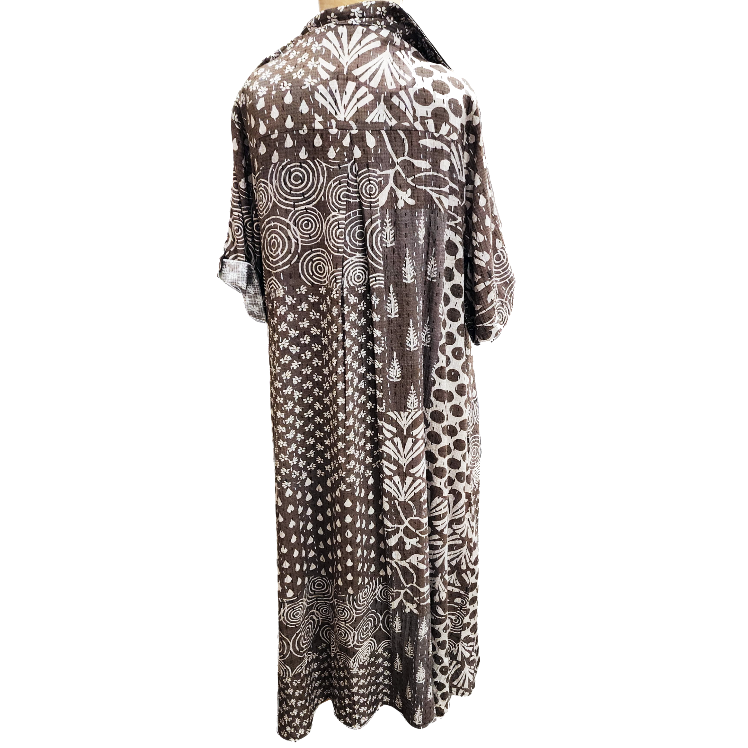 Duster with Hand-Blocked Prints