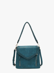 M2167 Lorelei Double Zip Crossbody – Whipstitch Trim