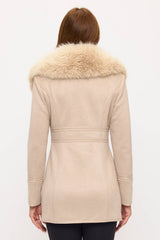 CLASC0010: Luxe Faux Fur-Collar Tailored Coat