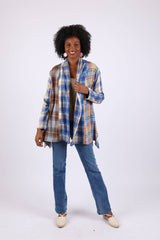 Soft Tone Plaid Cardigan: Flannel in Patchwork