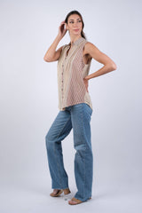 Warm Ethereal Stripes Vintage Collared Shirt