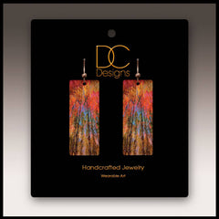 Orange Nature Abstract Banner Handmade Earrings