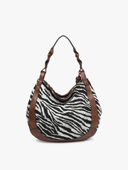 M2255 Nori Zebra Printed Hobo Bag – Large Tassel