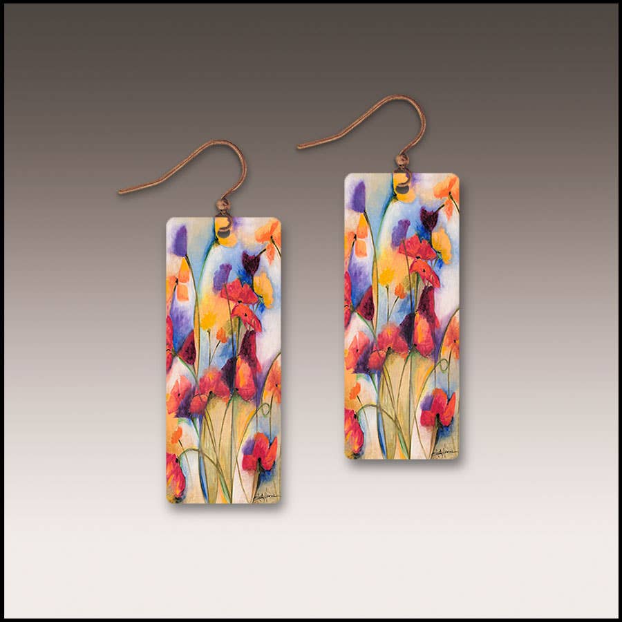 Festive Multicolor Floral Banner Handmade Earrings