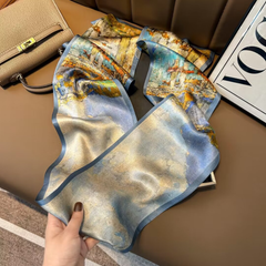 S26087 100% Silk Skinny Scarf