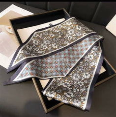 S26161 Printed 100% Polyester Skinny Scarf