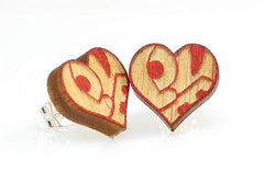 LOVE Heart Stud Earrings