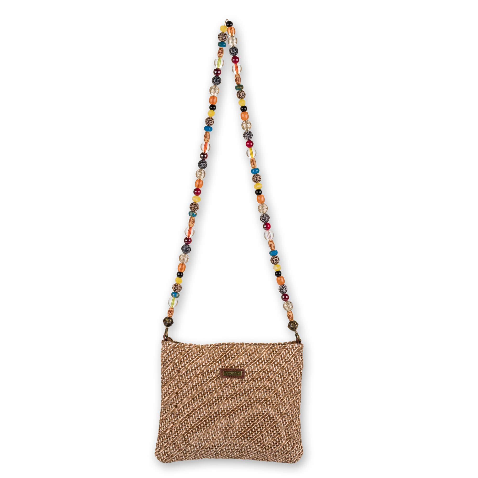 Tan, Poly Straw Crossbody | CE6745 B