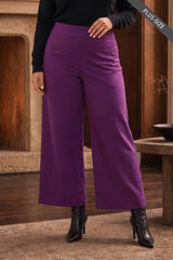 PLUS SIZE High Rise Twill Wide-Leg Pants