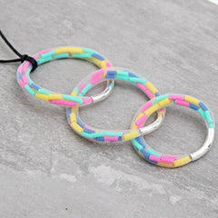 White Mesh Confetti Pendant Necklace