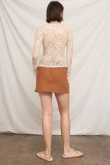 Floral Lace Long Sleeve Mesh Top