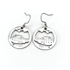 Great Lakes Freighter Petite or Large earrings