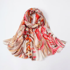 S26015 100% Polyester Lightweight Printed Scarf