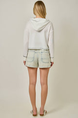 61487 Denim Washed Pull-On Shorts