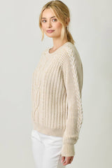 61162 Washed Cable Sweater