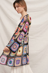 Granny Square Crochet Kimono Cardigan