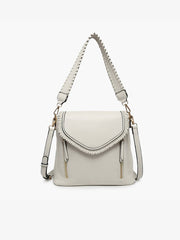 M2167 Lorelei Double Zip Crossbody – Whipstitch Trim