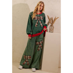 PLAID BOW MINERAL WASH LOUNGE SET