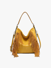Sav Distressed Hobo Bag w/ Fringe Detail | M2350