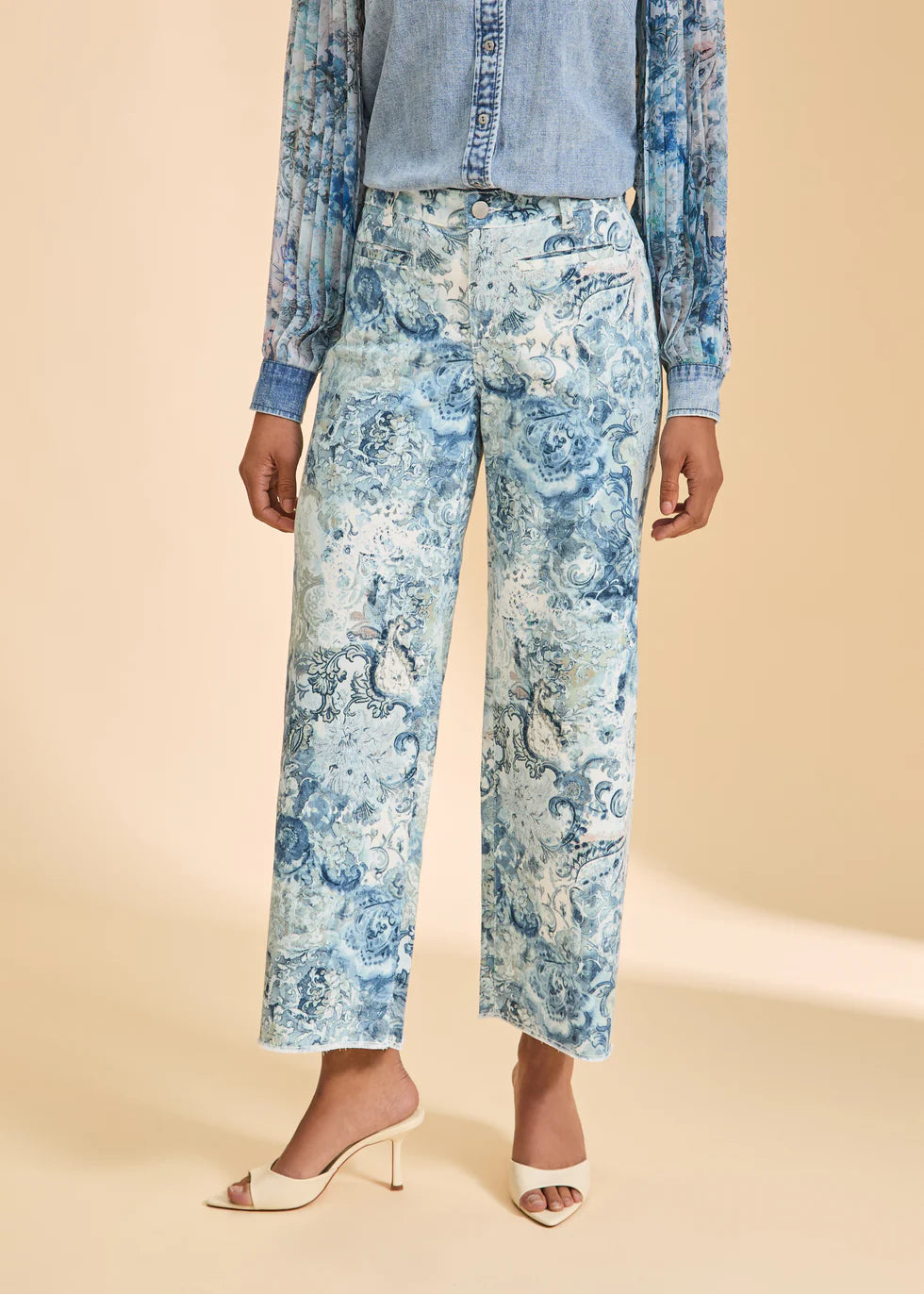 FDJ Olivia Wide Leg Ankle Denim in Neutral Narnia 2243837