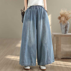 Vintage Plus-Size Relaxed Denim Pants