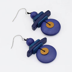 Assuta Navy Drop Earrings