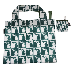 Green and White Michigan Eco Reusable Bag