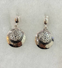 FR3980 Filigree Metal Round Heart Clip-on Earrings