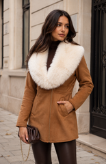 CLASC0010: Luxe Faux Fur-Collar Tailored Coat