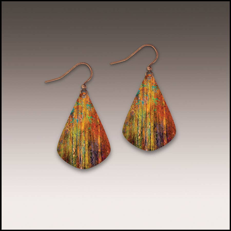 Fall Branches Artistic Short Drop Earrings