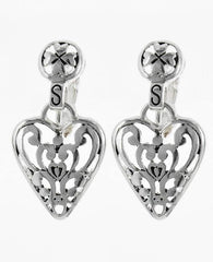 FR3993 Filigree Heart Clip-on Metal Earrings