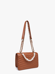 Ira Chevron Crossbody – Pearl Handle Bag | EH2250