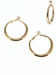 FR7194  All Gold Plain Metal Circle Clip Earrings