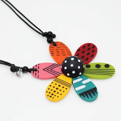 Vibrant Garden Flower Pendant Necklace