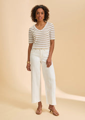 FDJ Olivia Wide Leg Ankle Jeans in Ivory 2201948
