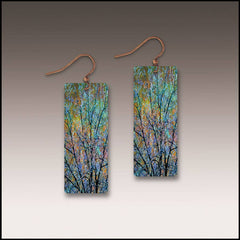 Blue Branches Artistic Banner Earrings