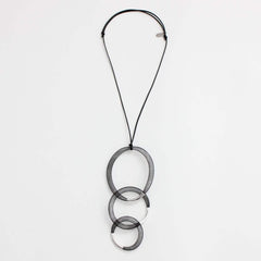 Black and Silver Mesh Pendant Necklace