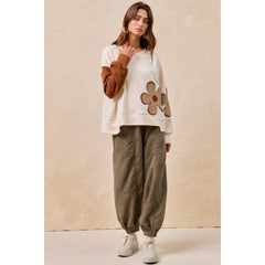 SOLID CORDUROY PANTS WITH DRAWSTRING