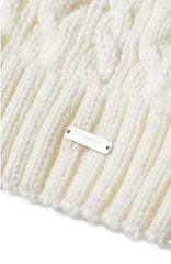 Liverpool Jeans LMA000SK59 Cable Knit Beanie with Faux Fur Pouf