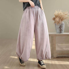 Vintage Plus-Size Relaxed Denim Pants