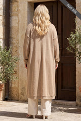 PLUS SIZE Relaxed Long Cardigan